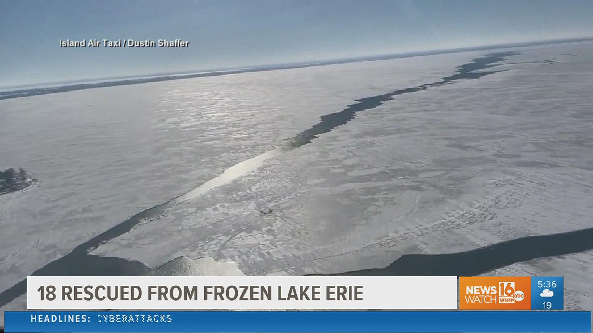 U.S. Coast Guard 18 people rescued after Lake Erie ice floe breaks