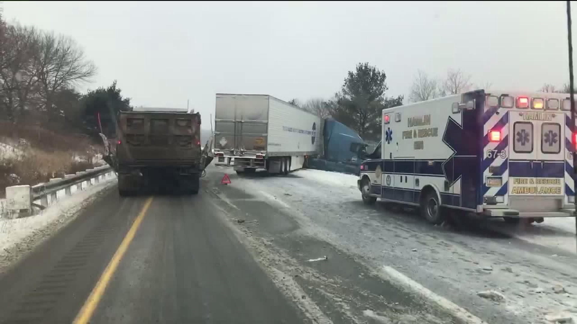 Tractor Trailer Crash Tied Up Traffic in Wayne County