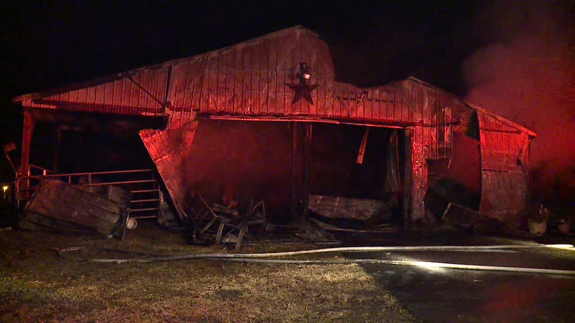 A fire broke out inside a barn along Buck Mountain Road, near Weatherly around 3:30 a.m. Monday.