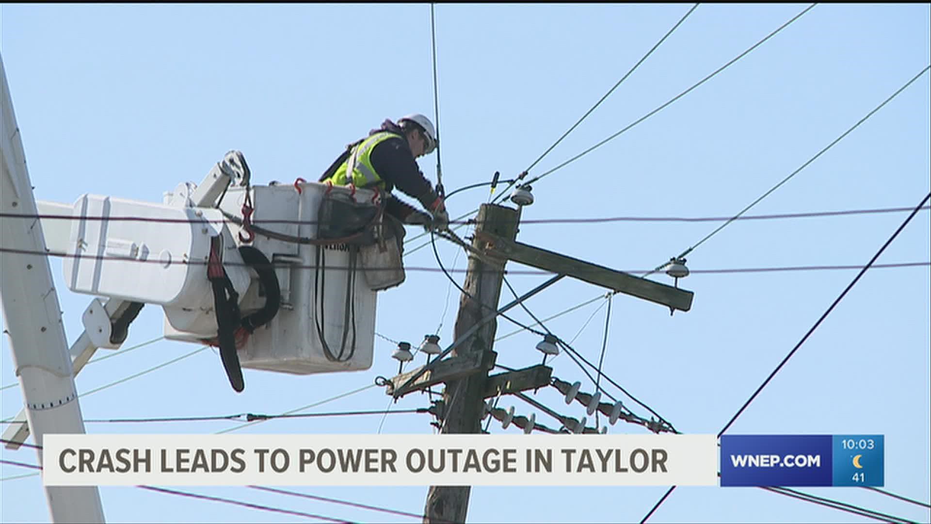 Crash leads to power outage in Lackawanna County