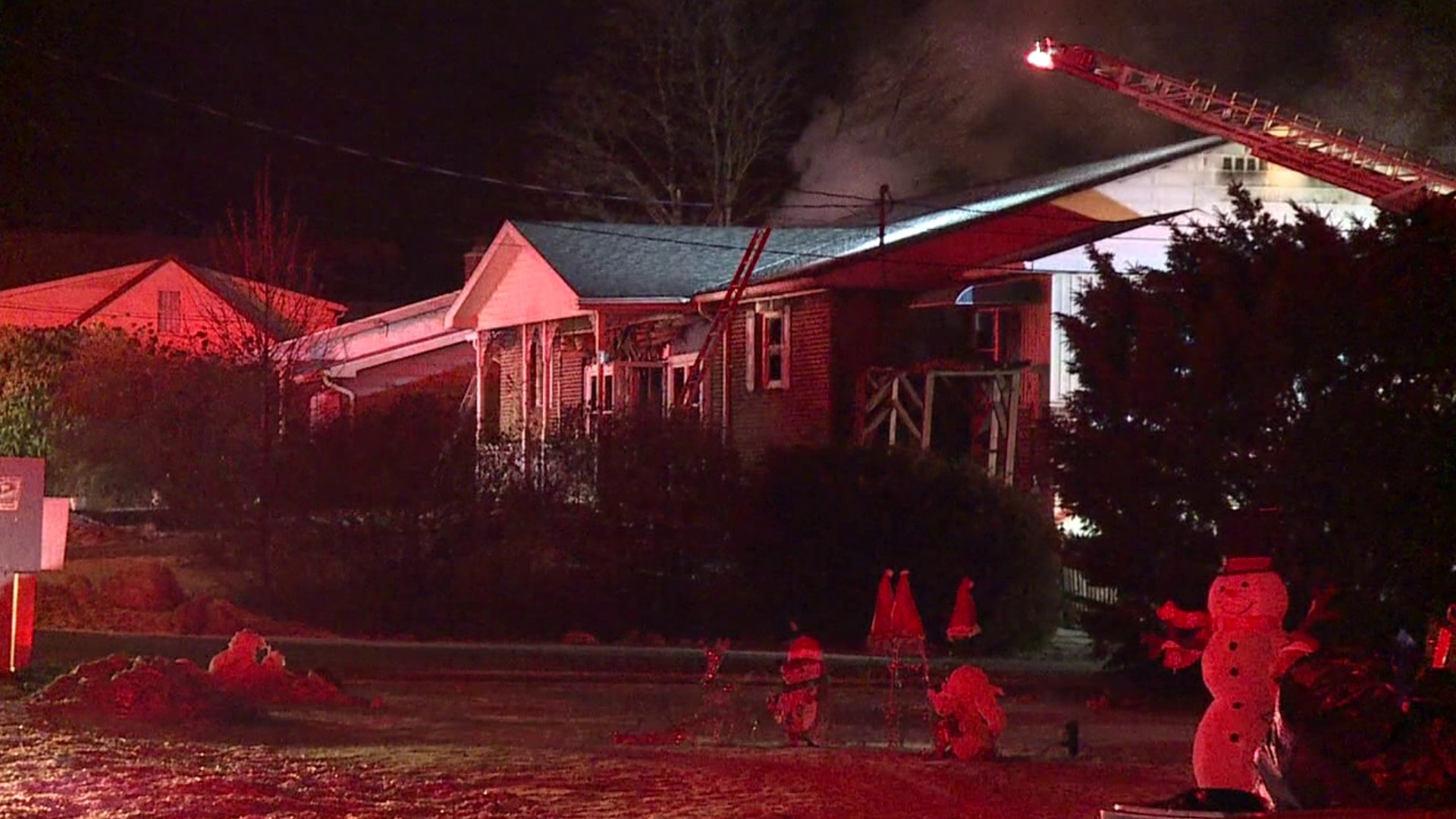 A fire damaged a house early Christmas Day along Pardeesville Road in Hazle Township.
