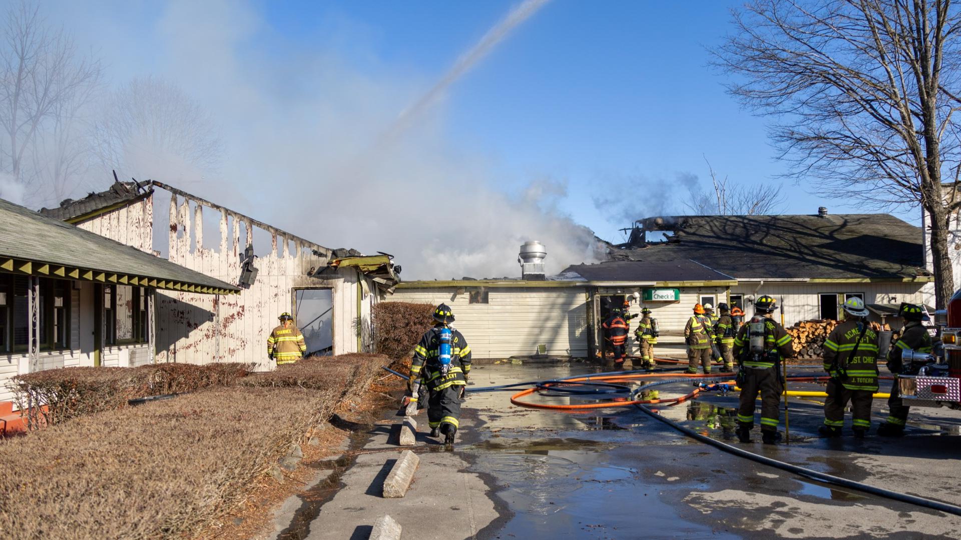 Flames broke out at the place along Main Street in Delaware Water Gap around 11 a.m. Saturday.