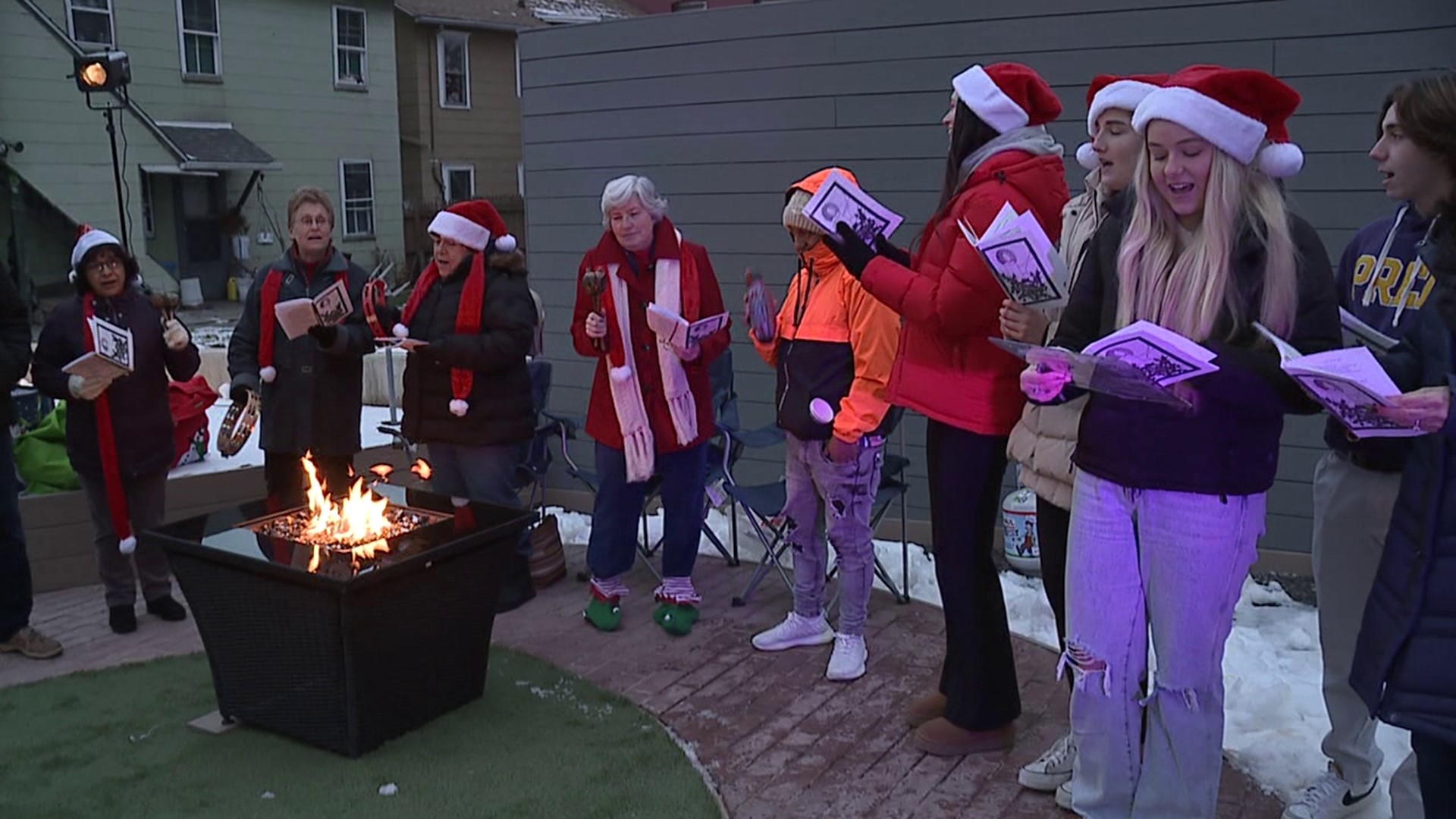 The light of a campfire welcomed folks in Scranton to a celebration of the season.