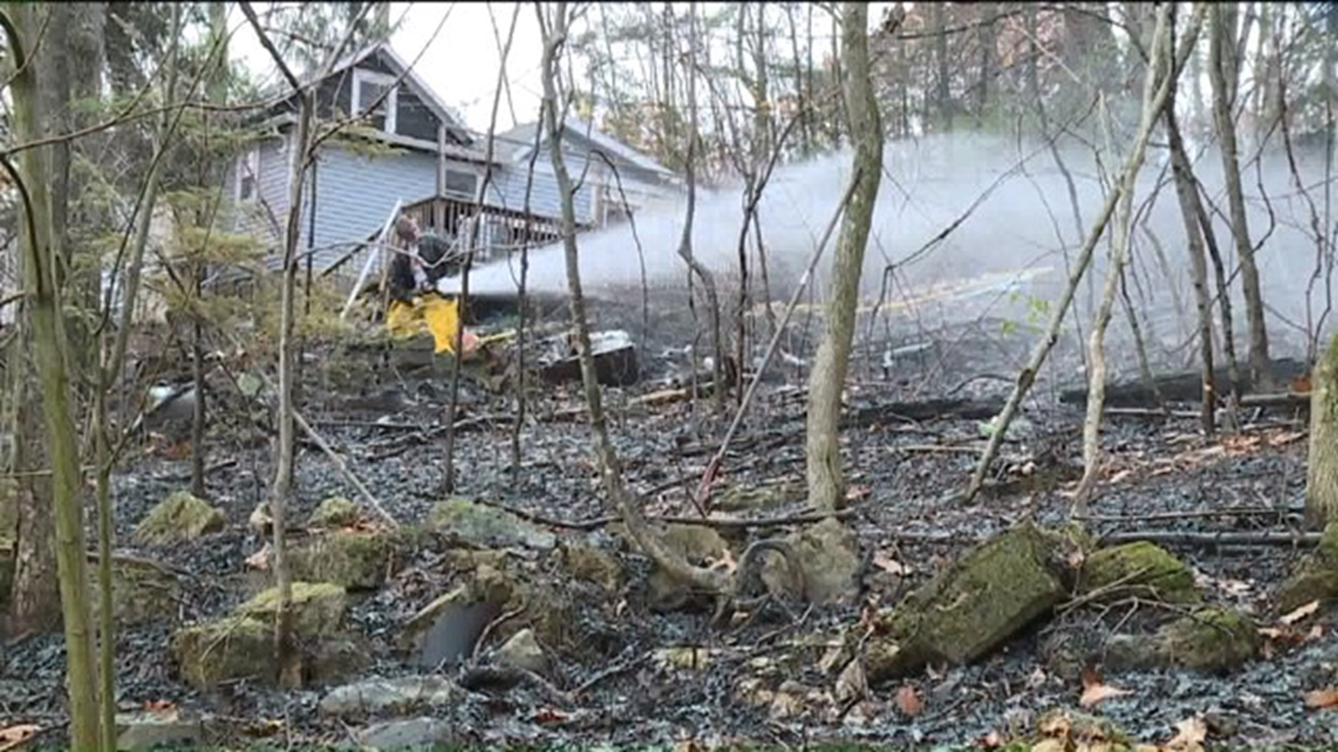 Brush Fire Damages Home in Luzerne County