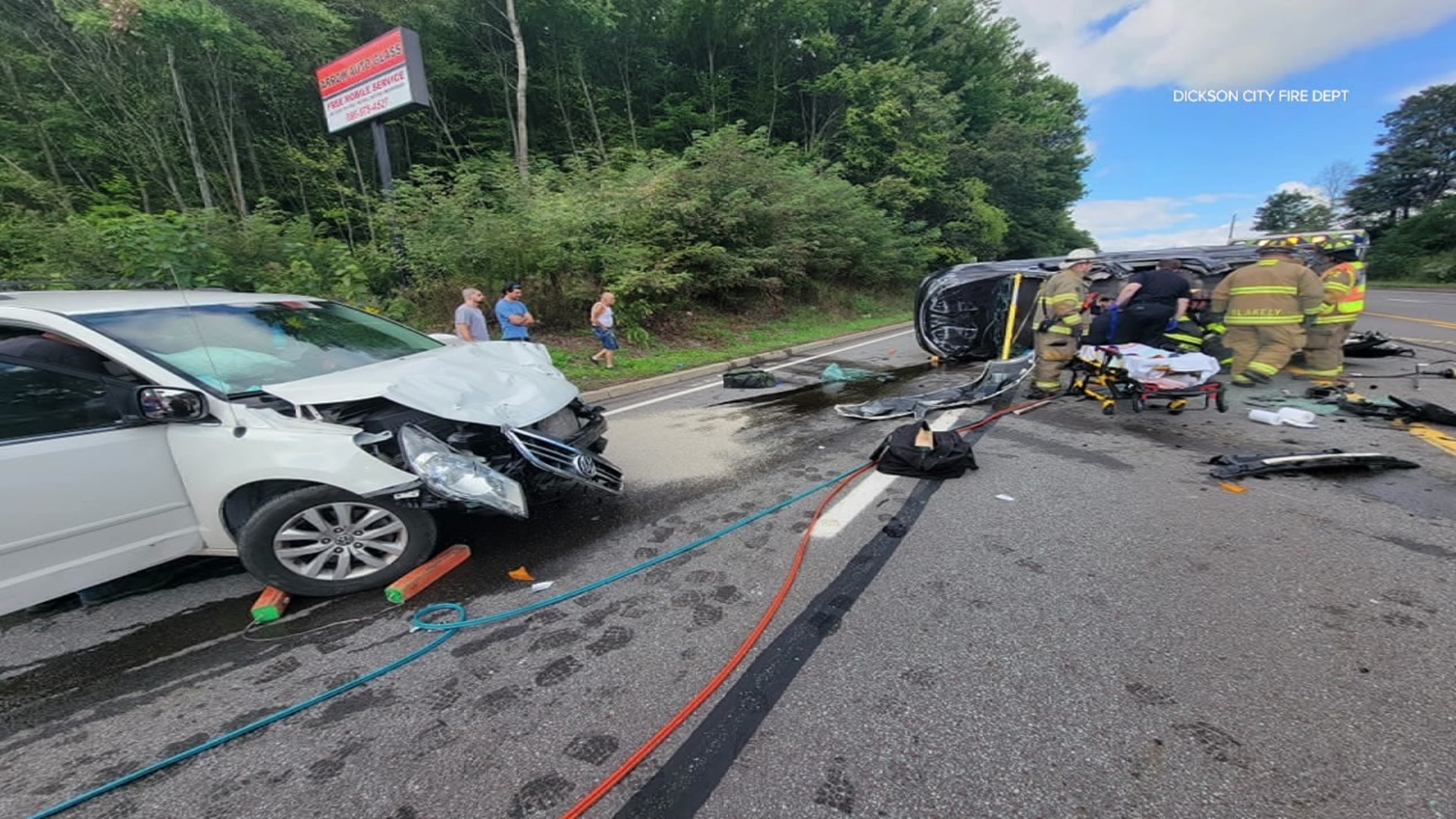 The crash shut down all lanes of the Scranton Carbondale Highway for a time.