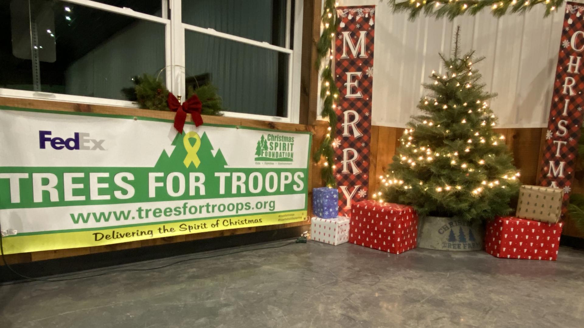 for the 20th straight year Yensers Tree Farm will accept donations so troops can get their Christmas trees this holiday.