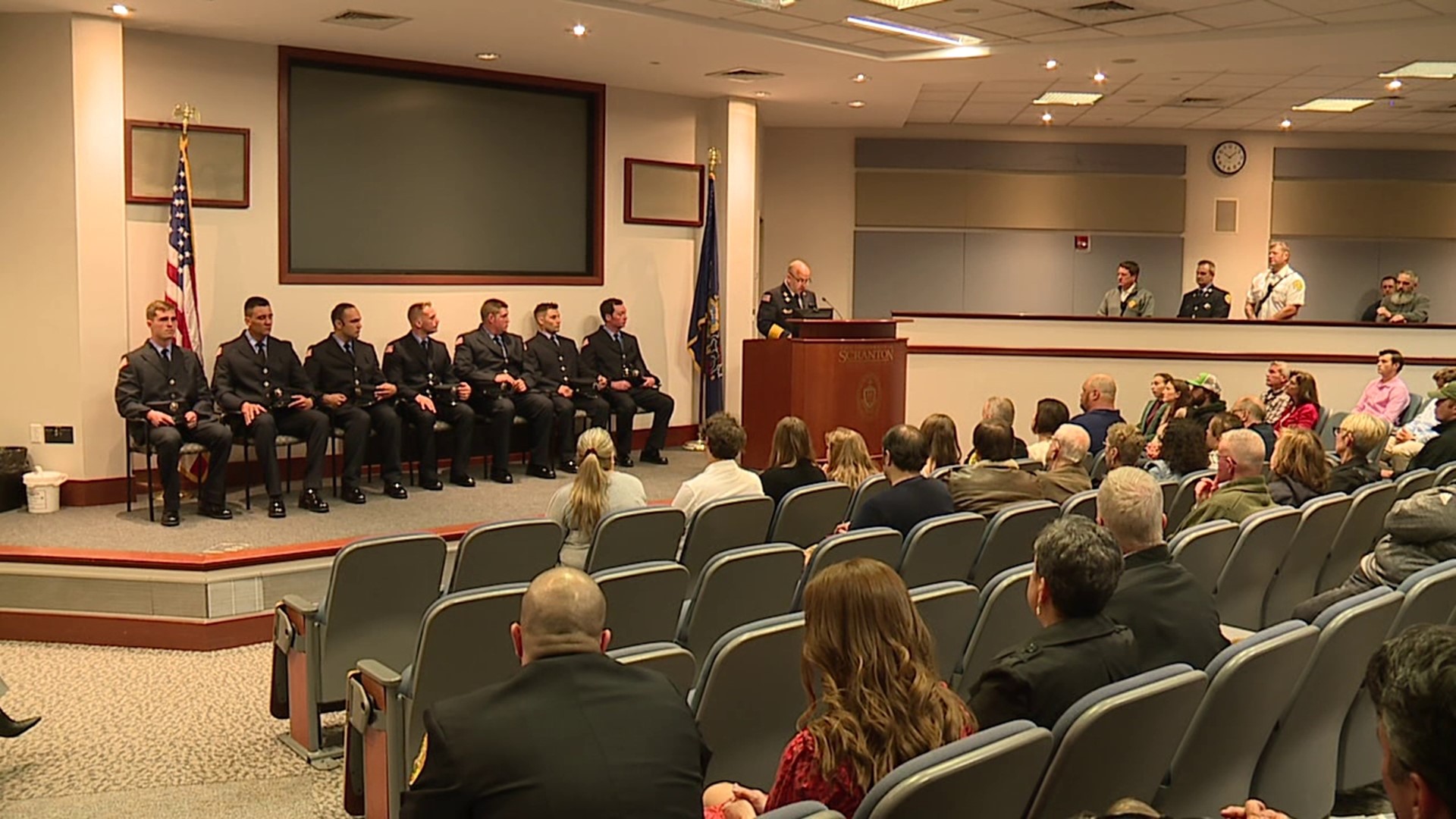 The Scranton fire department welcomed eight new members on Saturday.