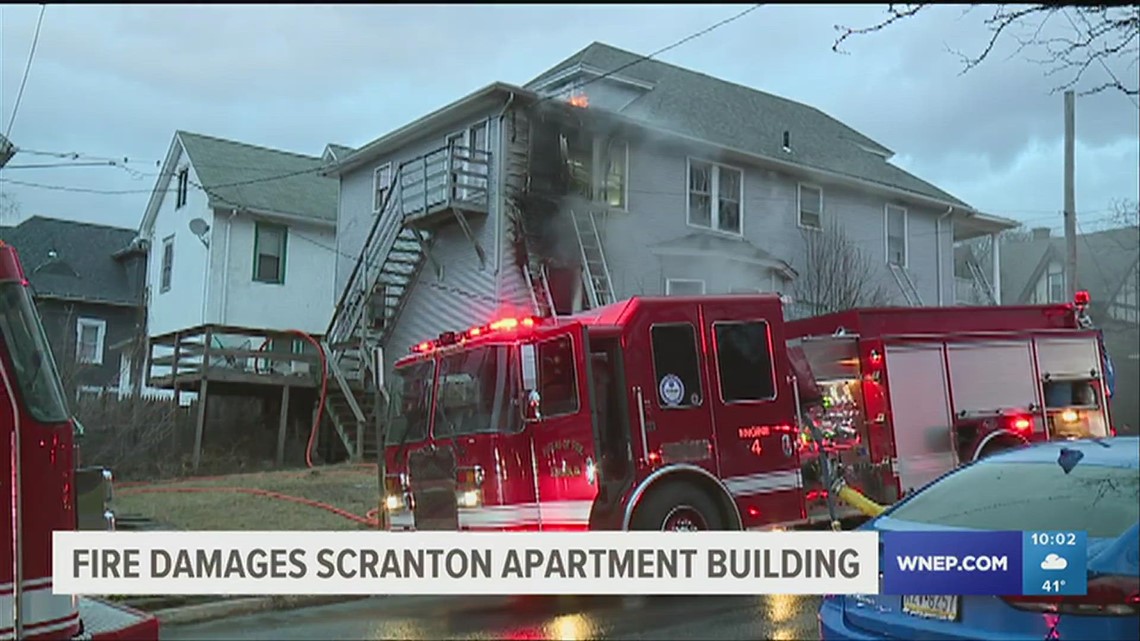 Fire damages apartment building in Scranton