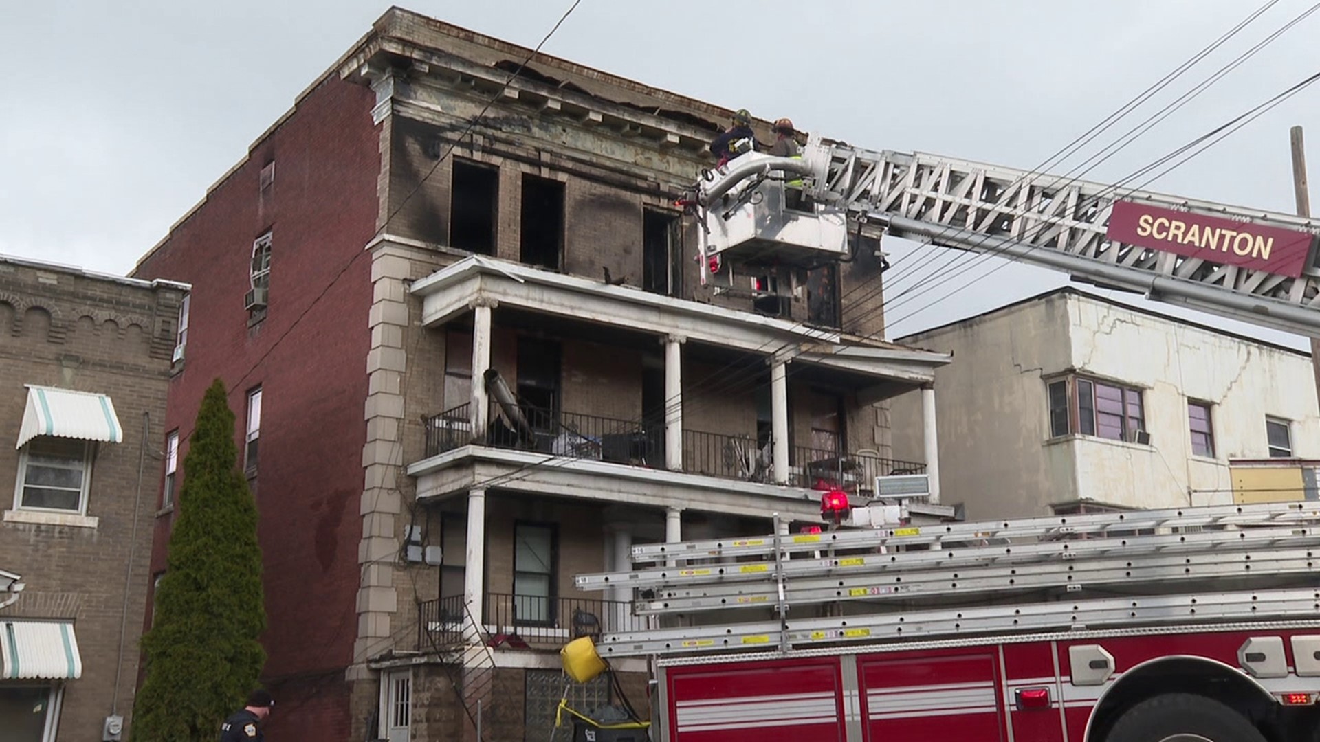 Flames broke out along the 400 block of Prescott Avenue late Friday night.