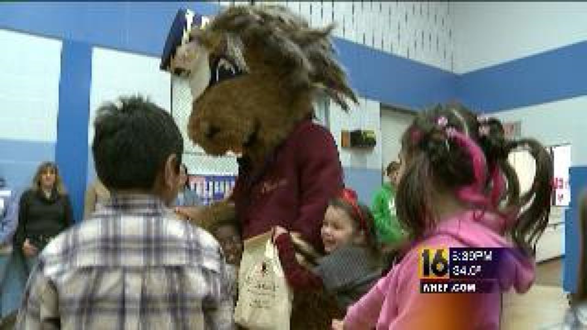 Students Get Furry Visit from SWB RailRiders Mascot