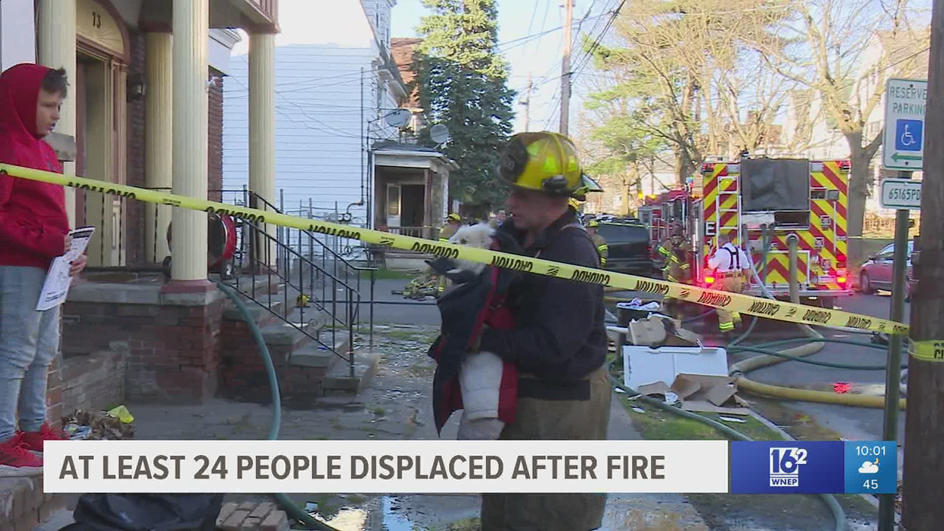 Officials from the American Red Cross tell Newswatch 16 upwards of 24 people are being assisted after a fire at their apartment building Saturday.