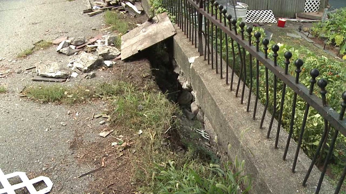 Crumbling Wall Sinking Street Cause Concern Wnep Com