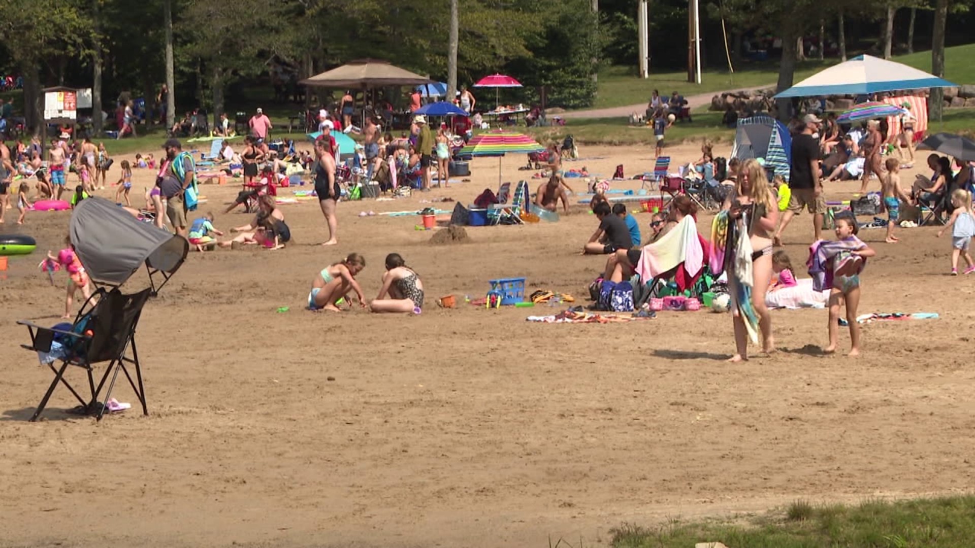 People enjoyed the holiday weekend soaking up the sun at Ricketts Glen State Park Sunday.