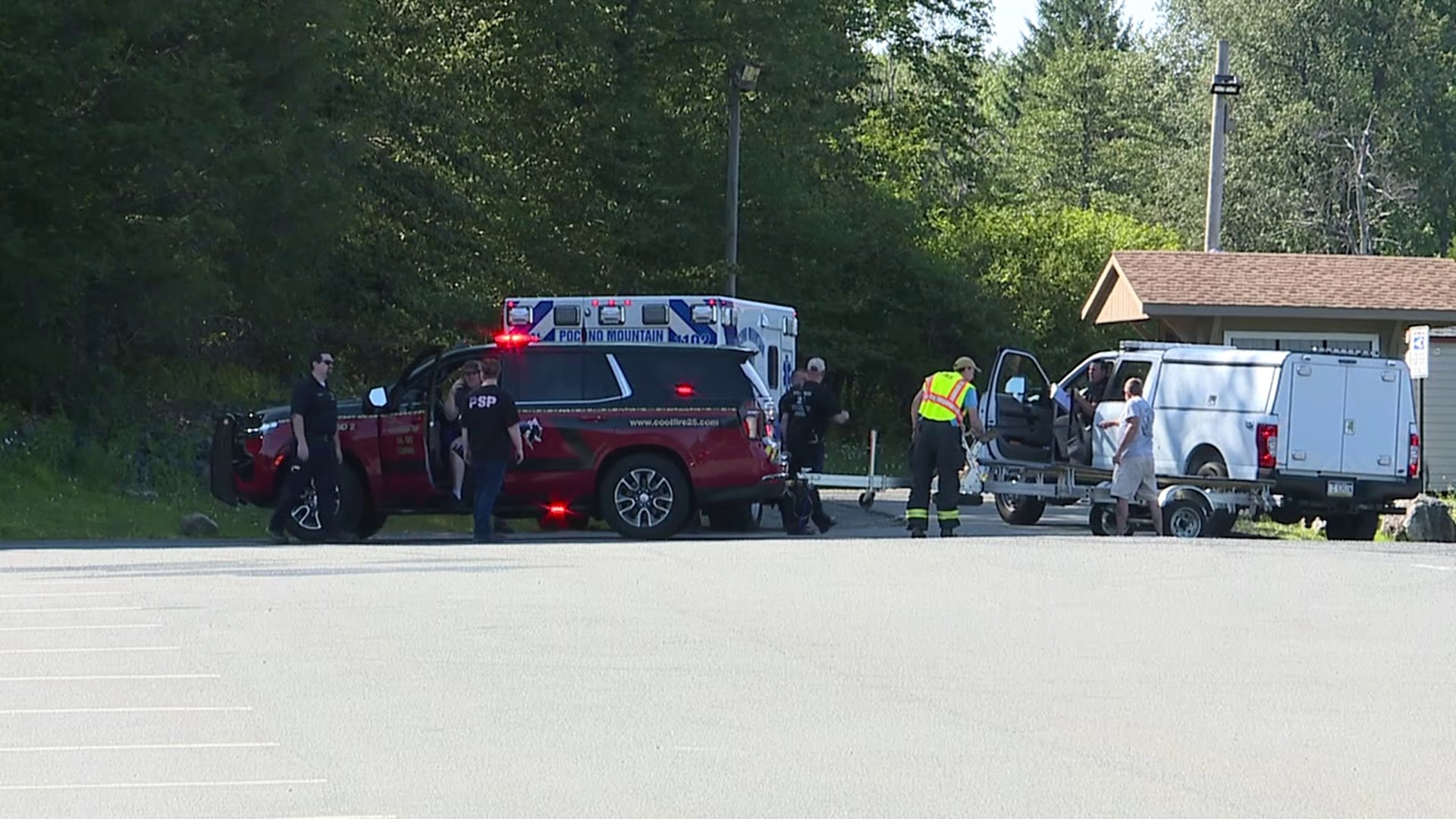 Dive crews were called to a private community in Coolbaugh Township Saturday afternoon after a man went underwater and never resurfaced.