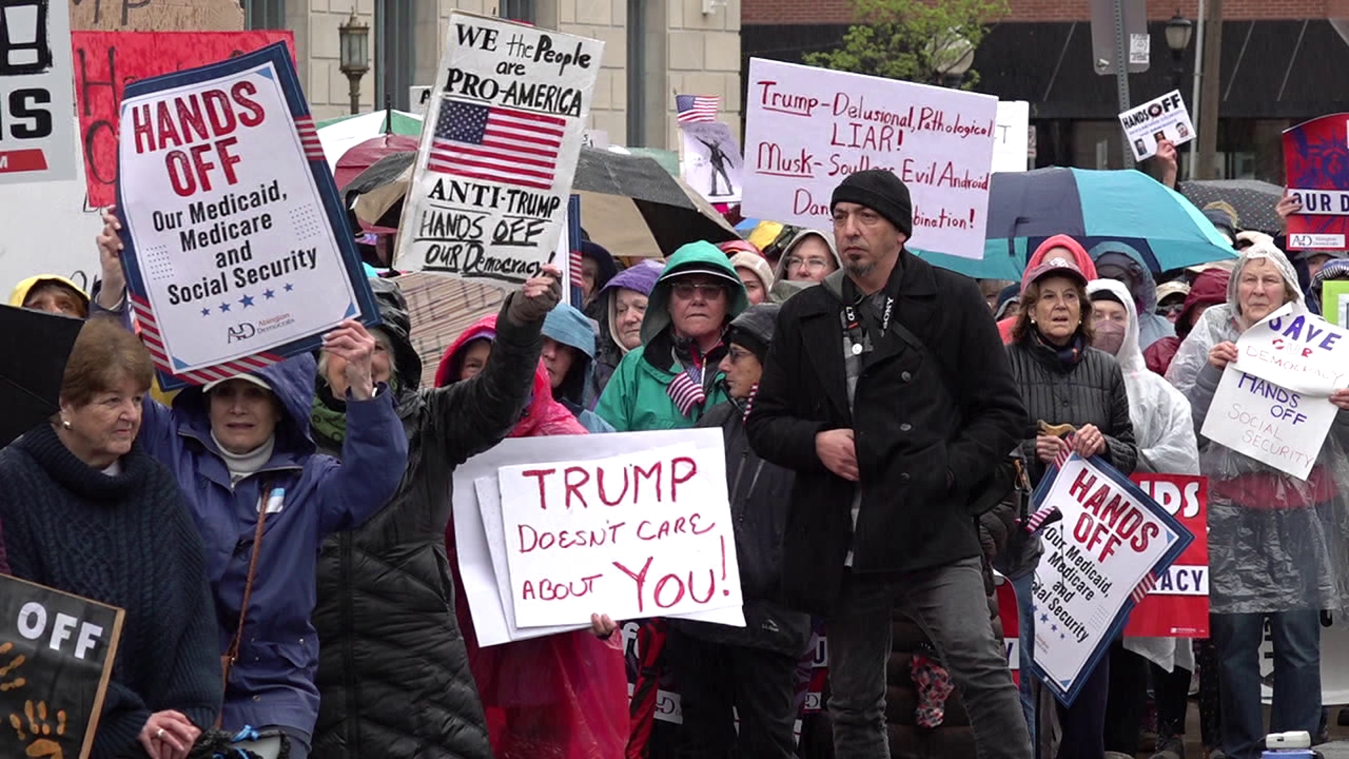 Demonstrators took to the streets to voice their concerns with the Trump administration.