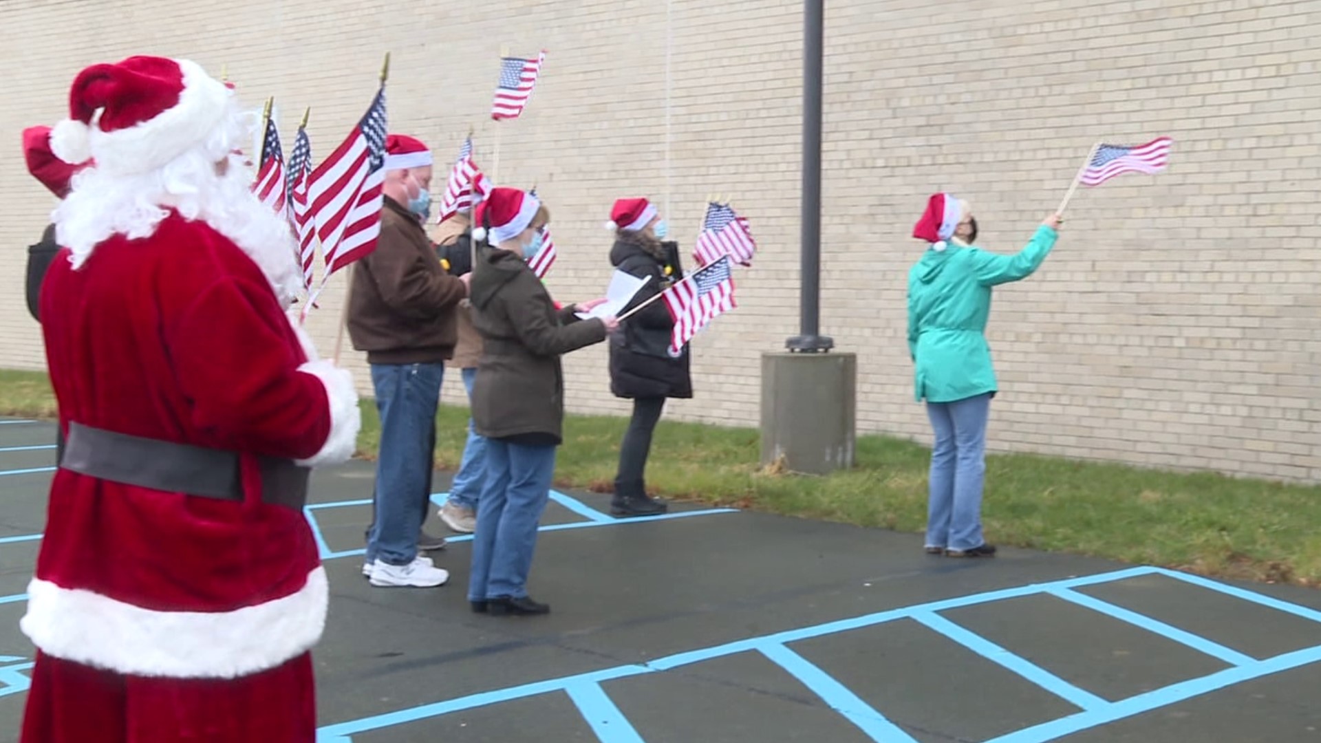 Members of American Legions from all over Luzerne County sang a couple of Christmas tunes outside of the VA near Wilkes-Barre.