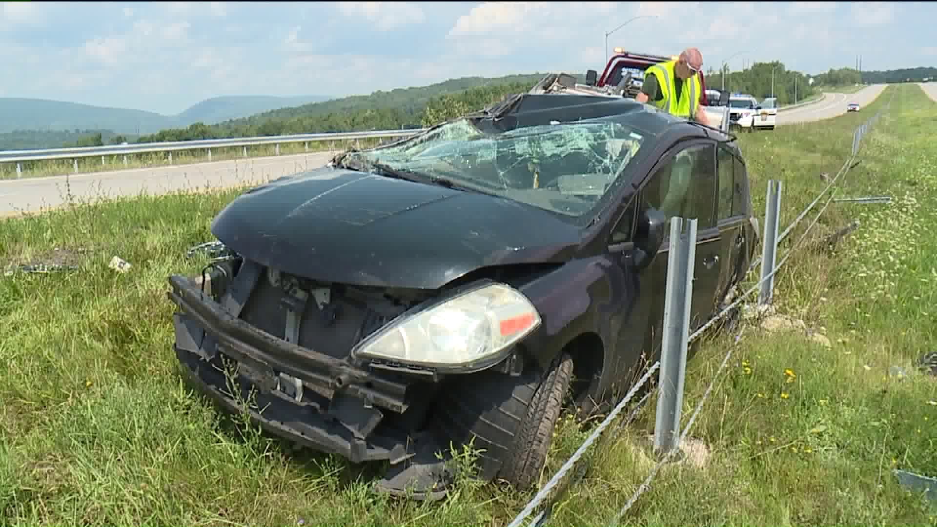 Rollover Wreck on Casey Highway in Lackawanna County