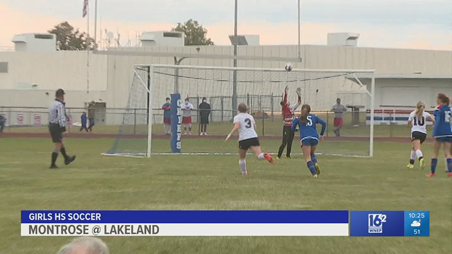 Lakeland blanks Montrose 1-0 in girls HS soccer