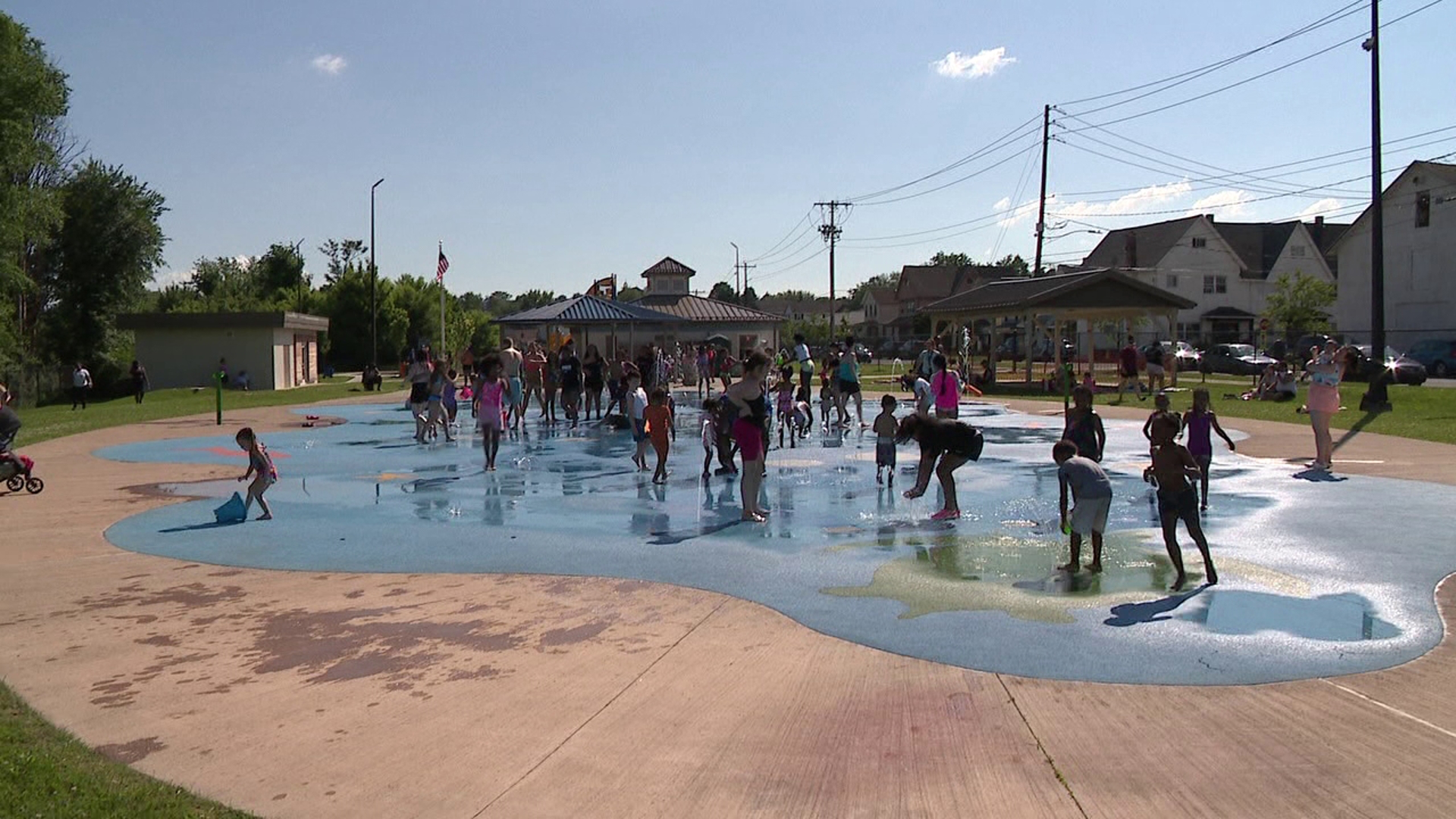 Families flocked to Novembrino Park's Splash Pad over the weekend to cool off from the holiday heat.