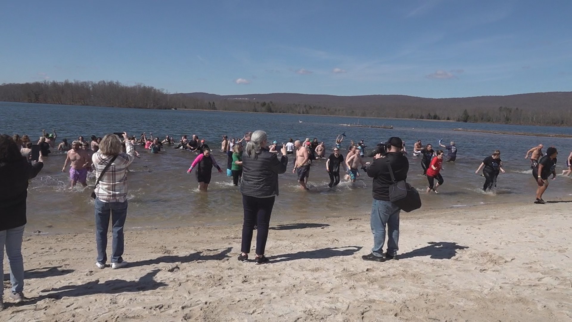 Swimmers braved the cold waters to raise money for a nonprofit