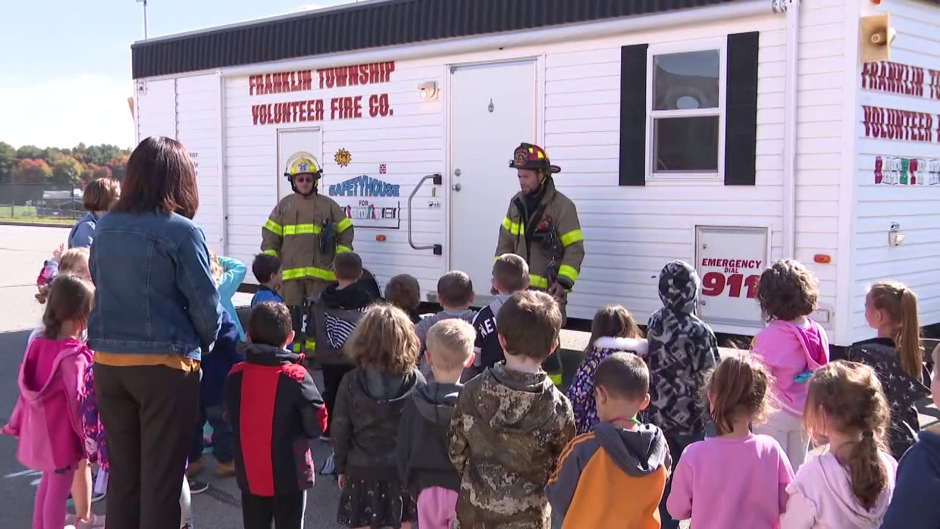 It's the 100th anniversary of Fire Prevention Week. 
The West End Fire company and Polk Township Volunteer Fire Company visited the school to share their knowledge.