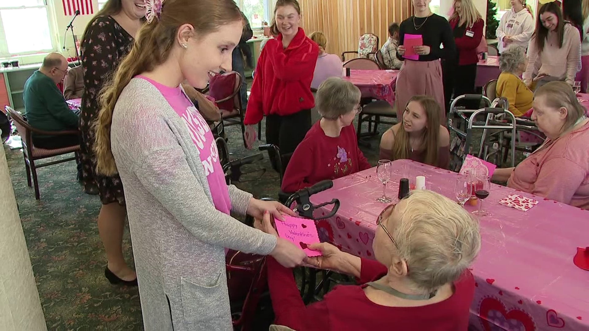 Some nursing students from Commonwealth University Bloomsburg surprised area seniors with Valentine's Day cards.