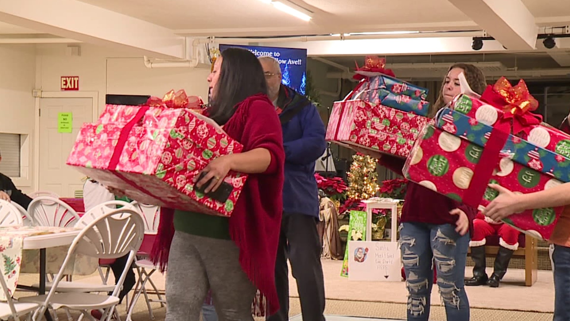 Families were nominated by members of the community, then received gifts and other goodies.