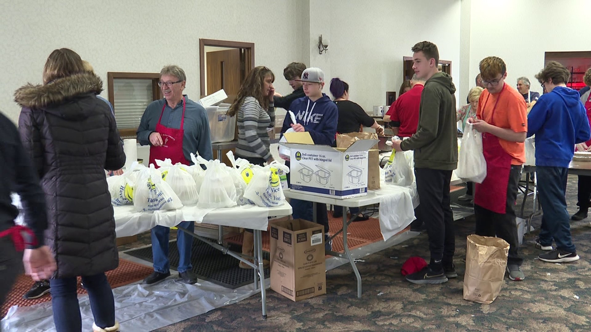 A church in Luzerne County held its semi-annual pasta dinner Sunday.
