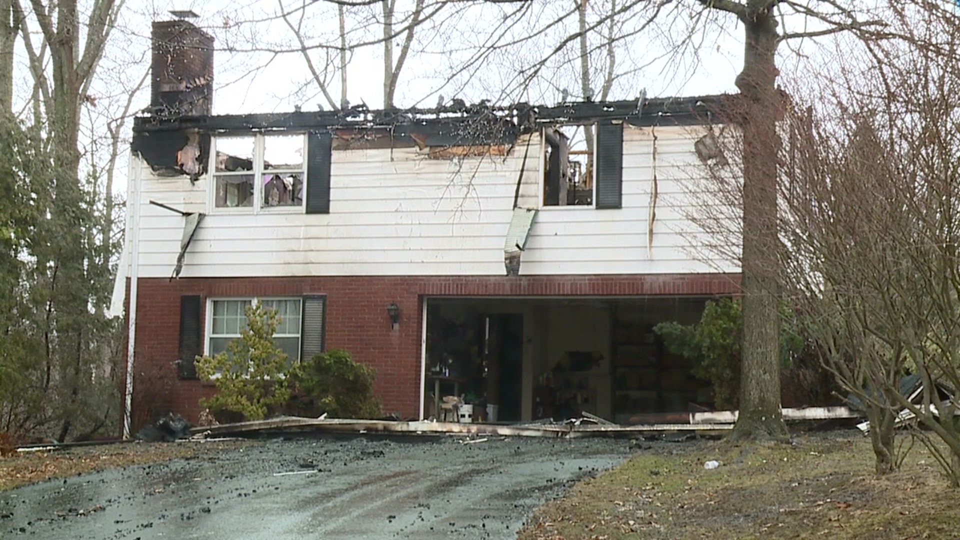 Multiple fire departments were called in to fight the blaze at the place on Bradley Drive in Fairview Township.