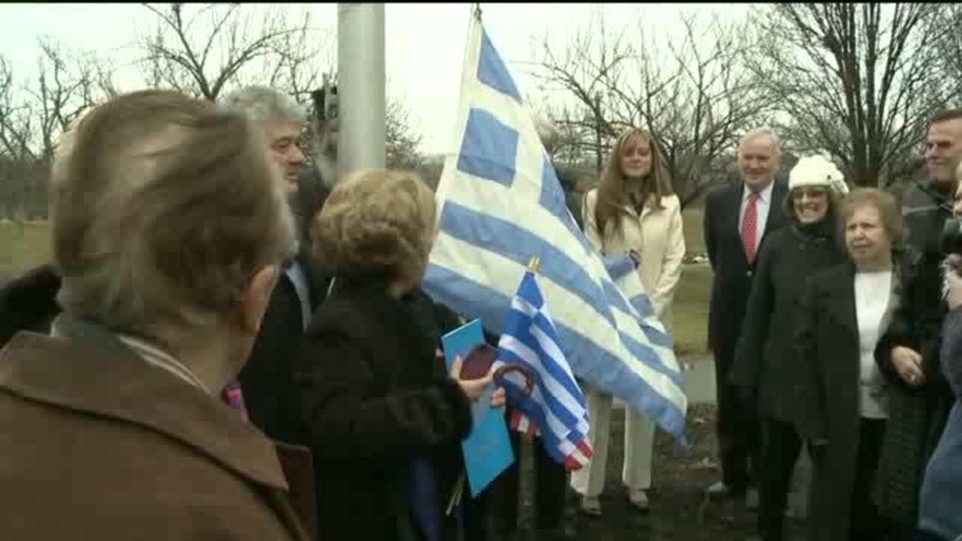 Greek Flag Flown At Courthouse