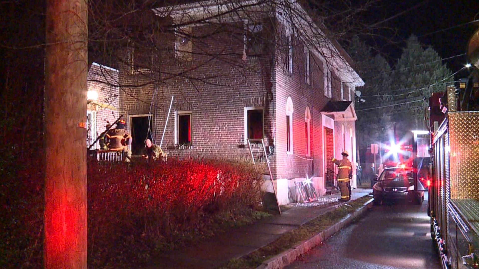 A fire ripped through an apartment building in Wilkes-Barre early Wednesday morning.