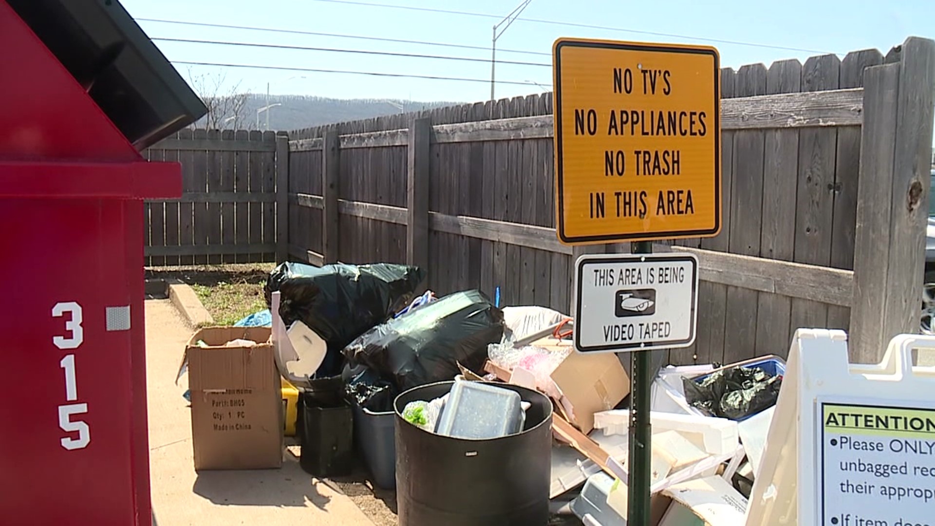 Lycoming County Resource Management Services is upset with the illegal dumping of trash across the county's recycling centers.