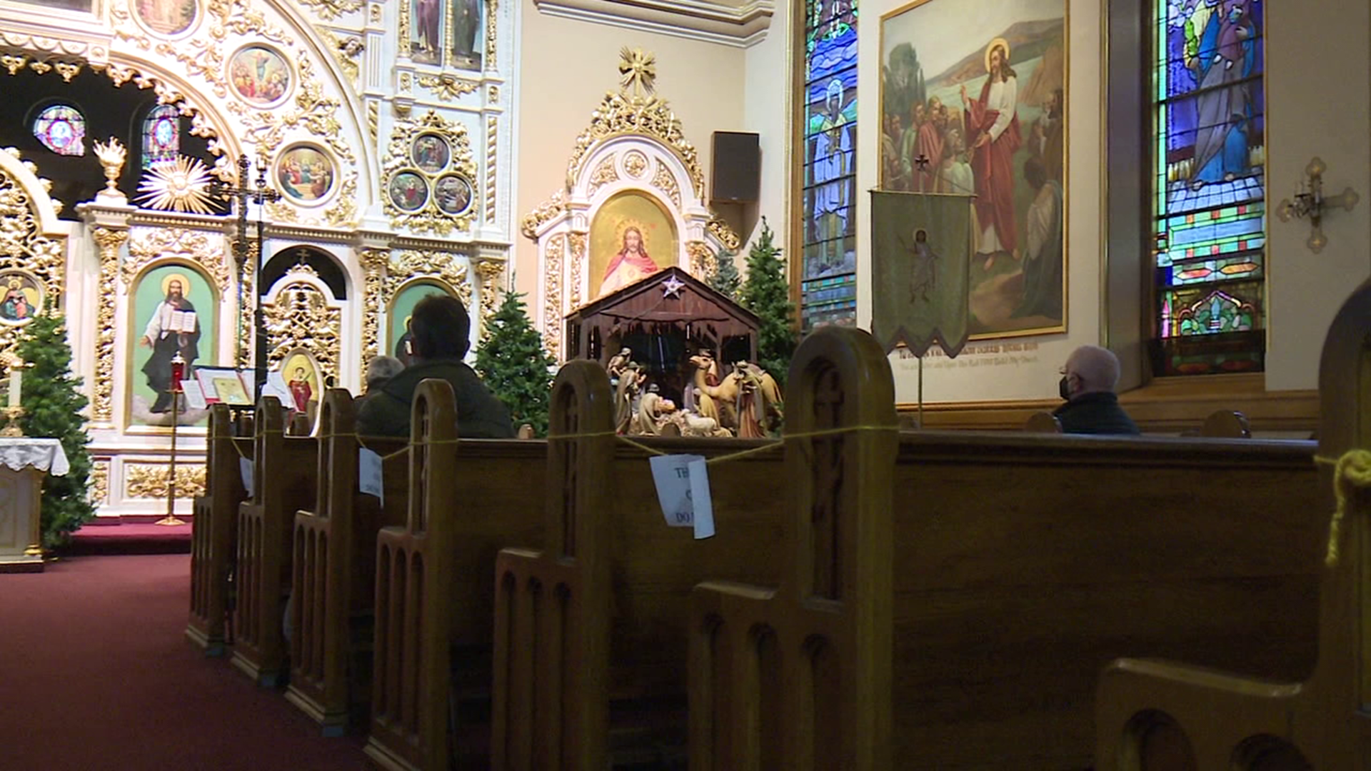 A church in Olyphant is open for private prayer only, which some parishioners are thankful for.