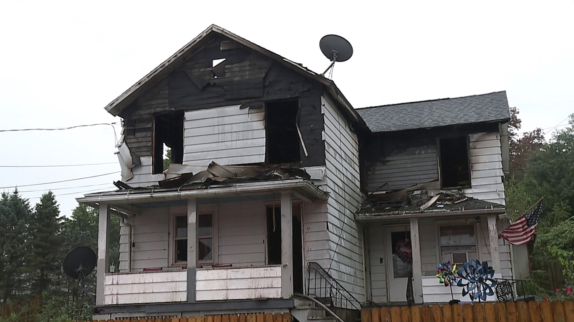 Flames broke out around 3:30 p.m. Monday afternoon.