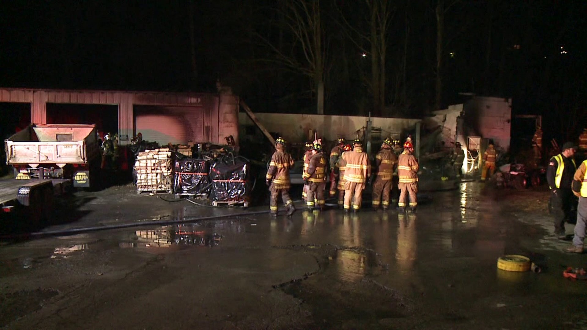 Flames broke out around 6:30 p.m. along Twin Drive in Tunkhannock Sunday night.