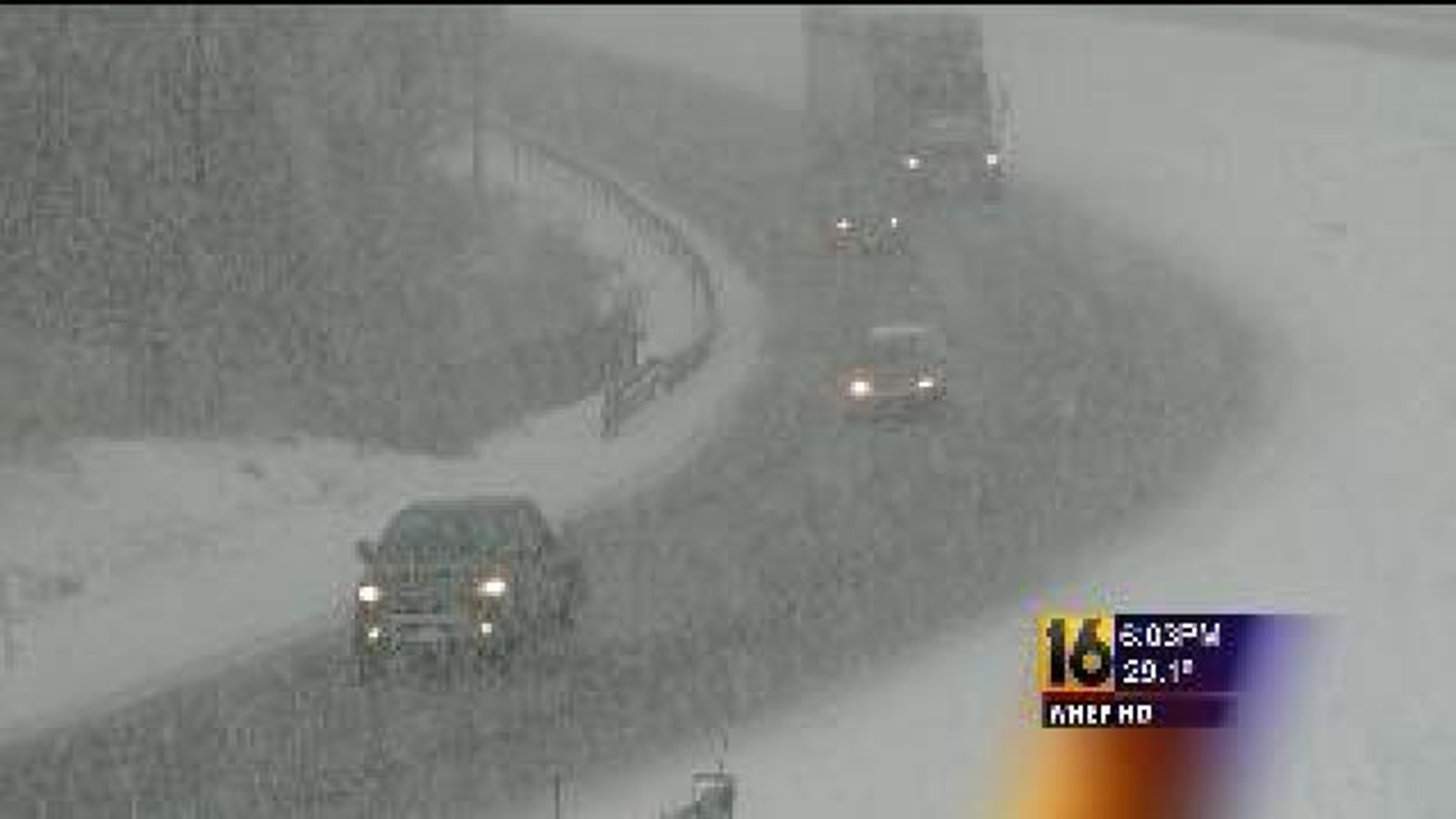 Holiday Travelers Face Snowy Roads