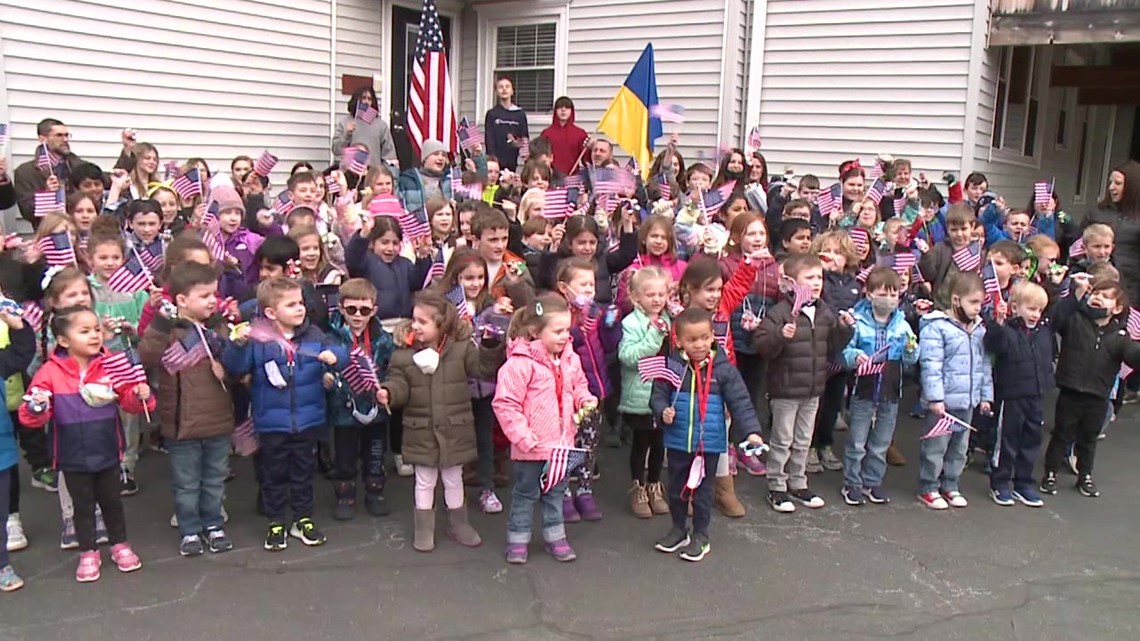 Students showing solidarity with Ukraine in Luzerne County - Vimarsana News