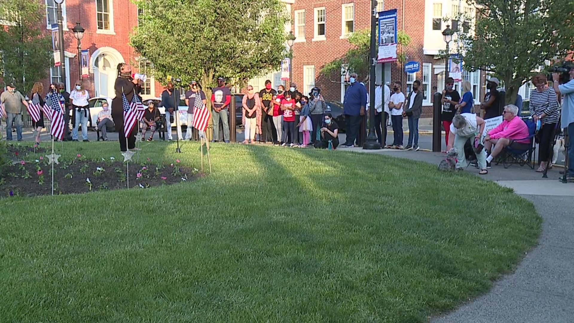 The vigil marked the one-year anniversary of the death of Floyd, who died while in the custody of Minneapolis police.