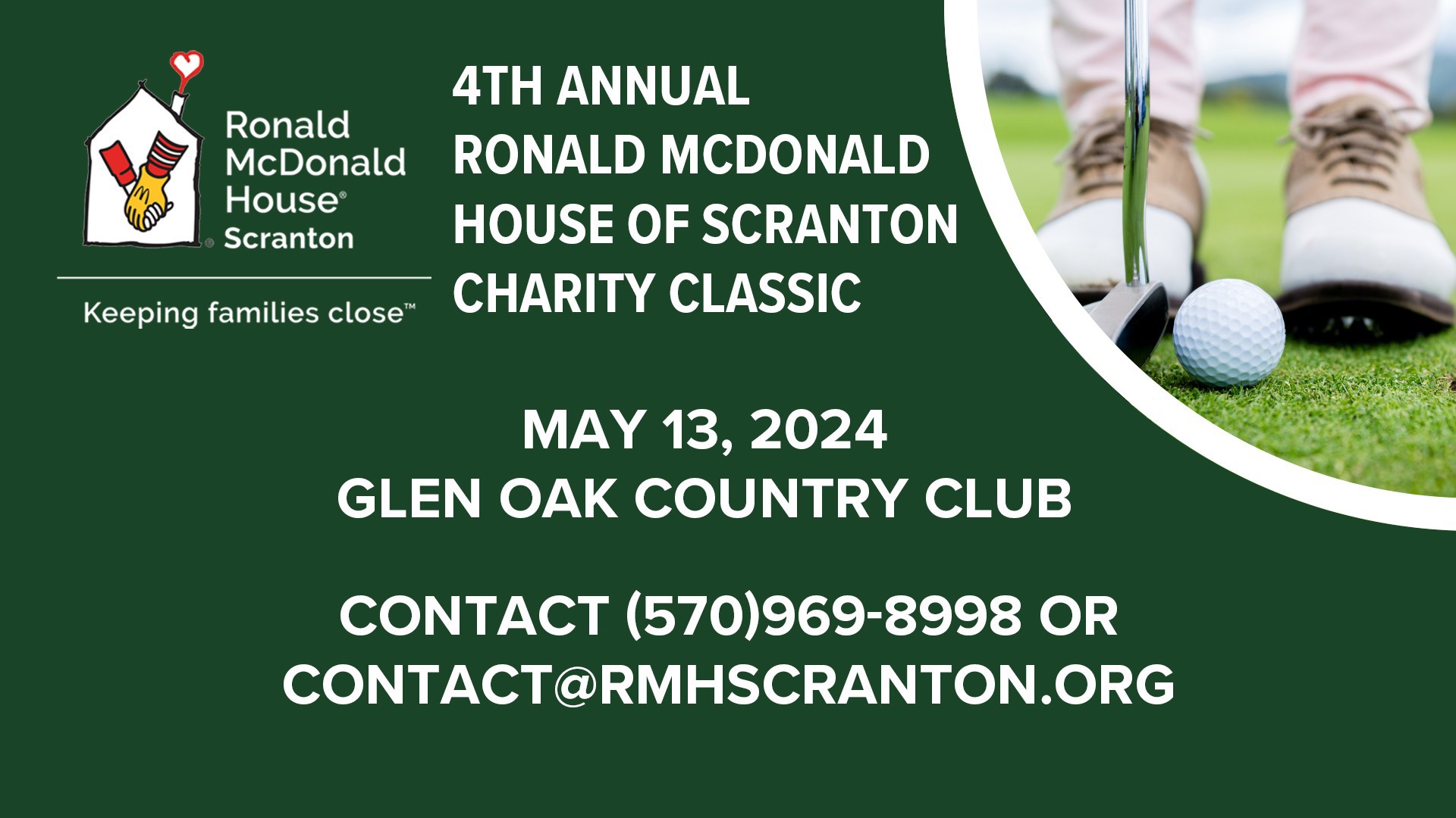 The annual charity golf classic returns May 13 at Glen Oak Country Club in Waverly Township.