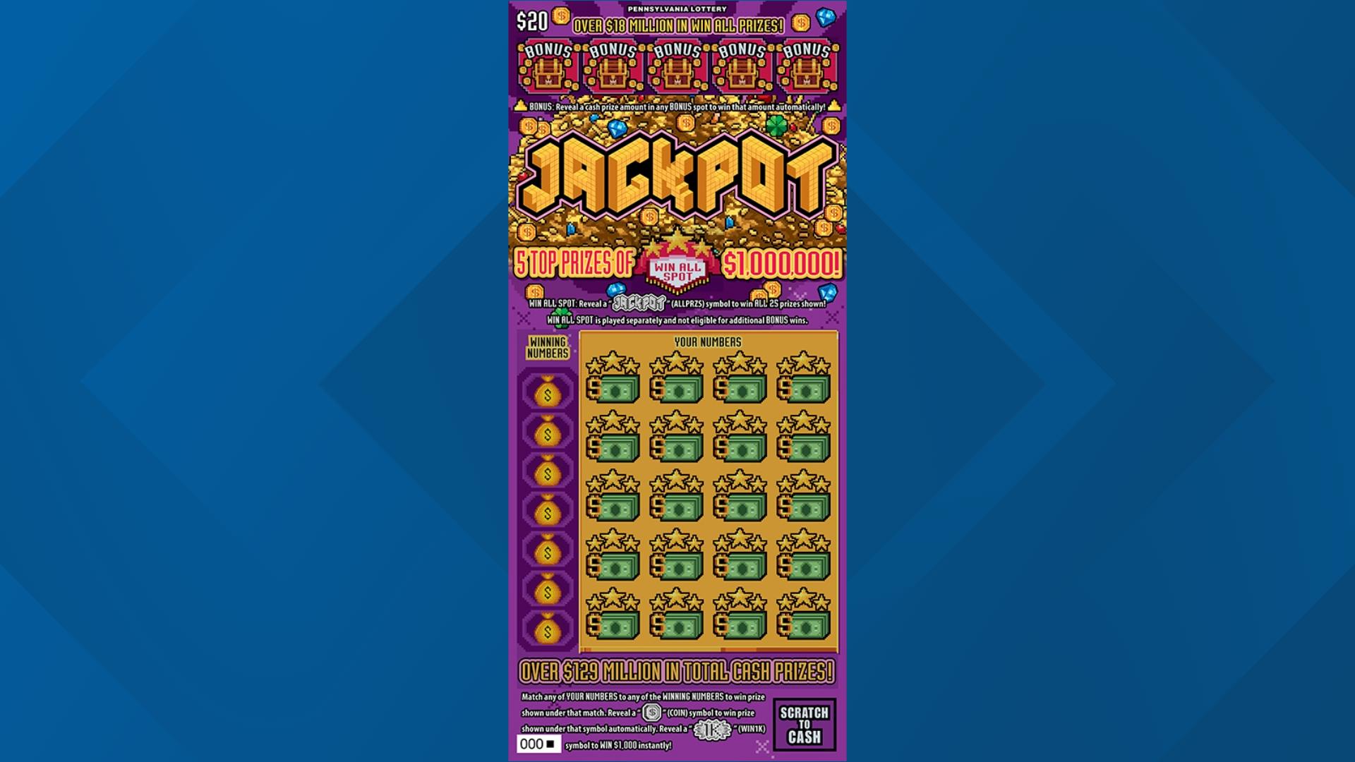 Pennsylvania Lottery scratch-off worth $1M sold in Schuylkill County ...