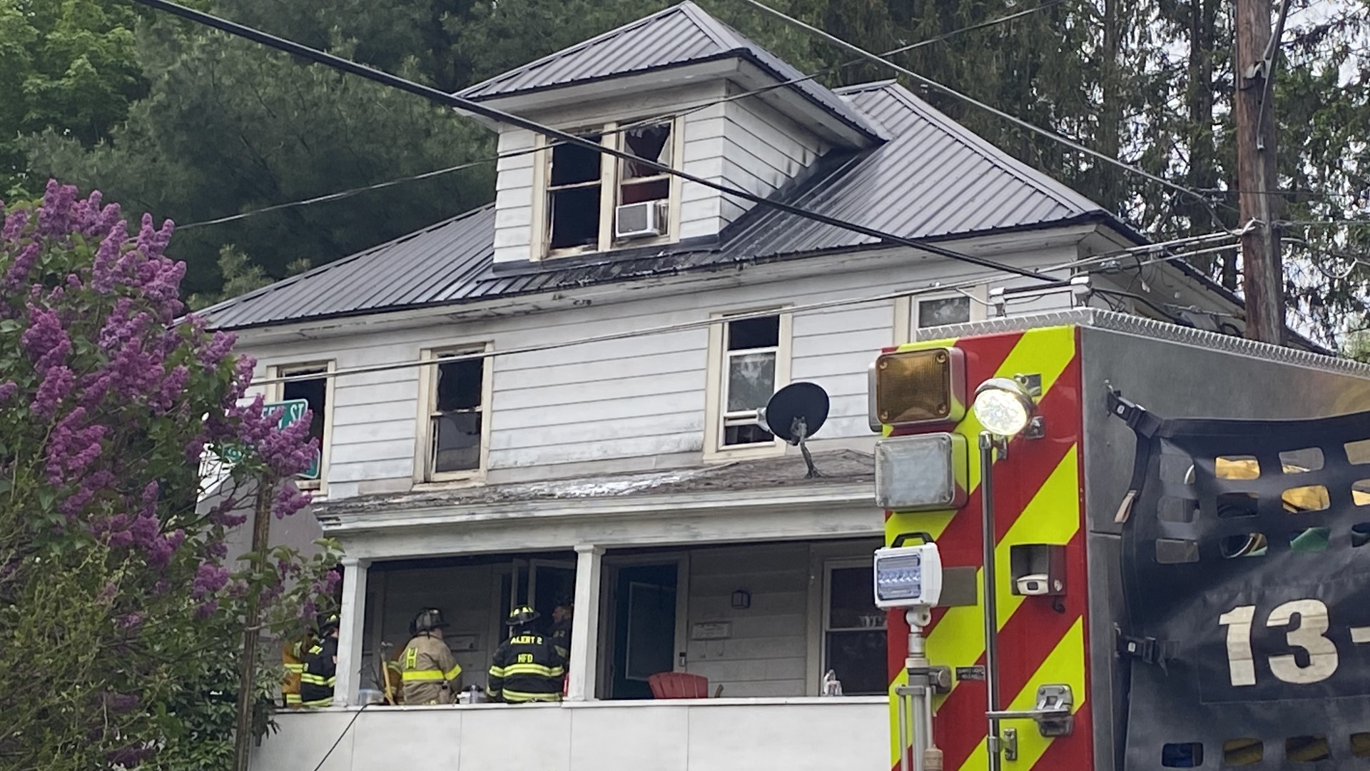 Flames broke out around 6 a.m. Saturday morning along Green Street in Honesdale.