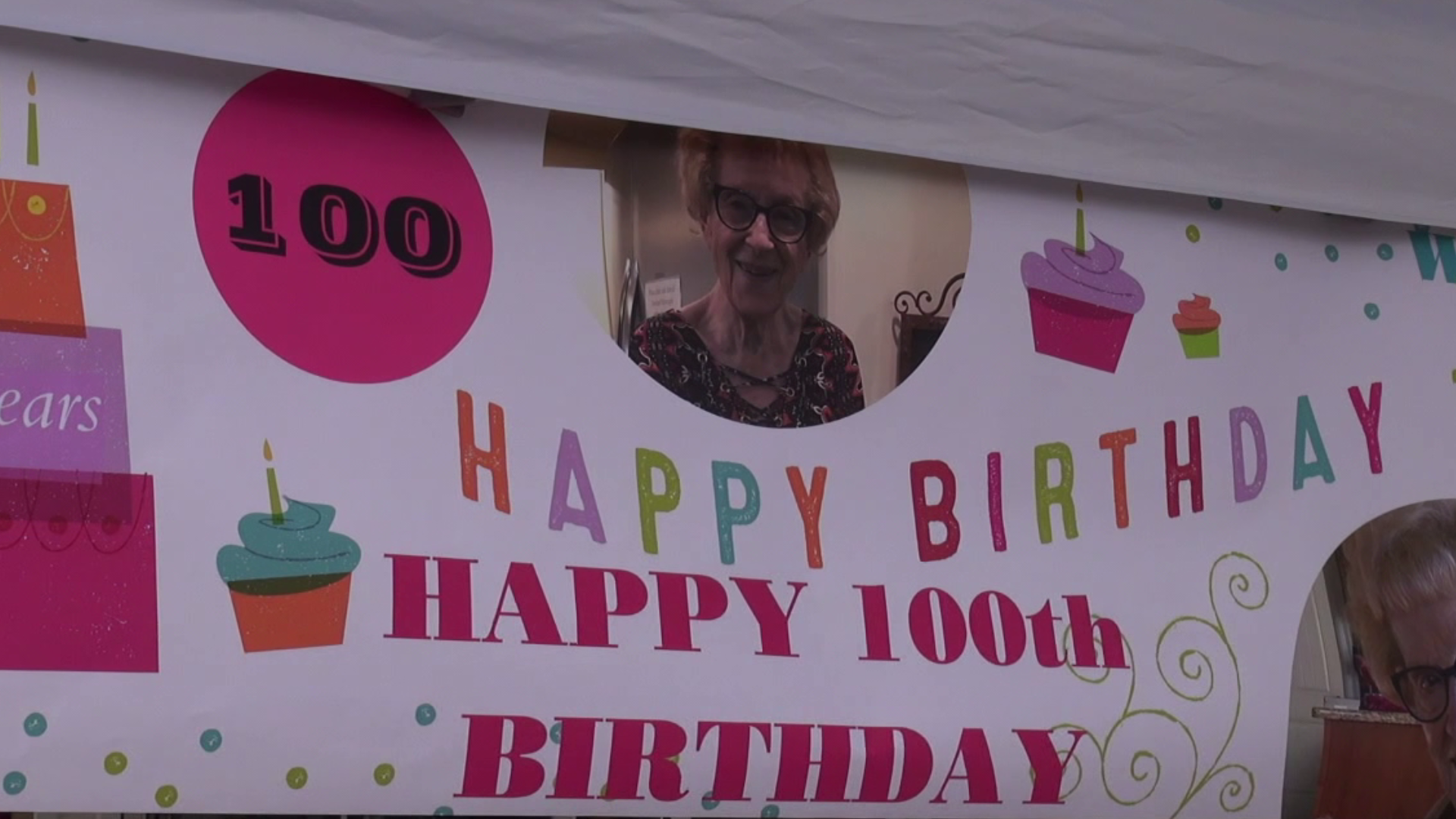 Since the 100-year-old can't leave the nursing home, friends and family brought the party to her.