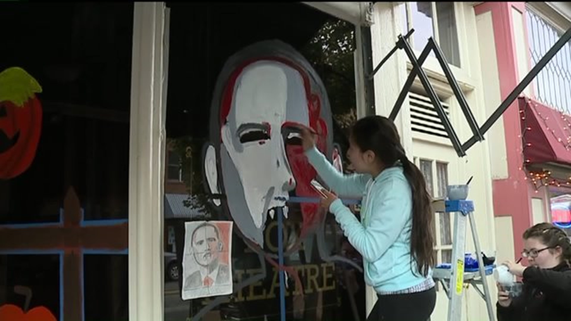 Students Give Downtown Towanda a Spooky Facelift