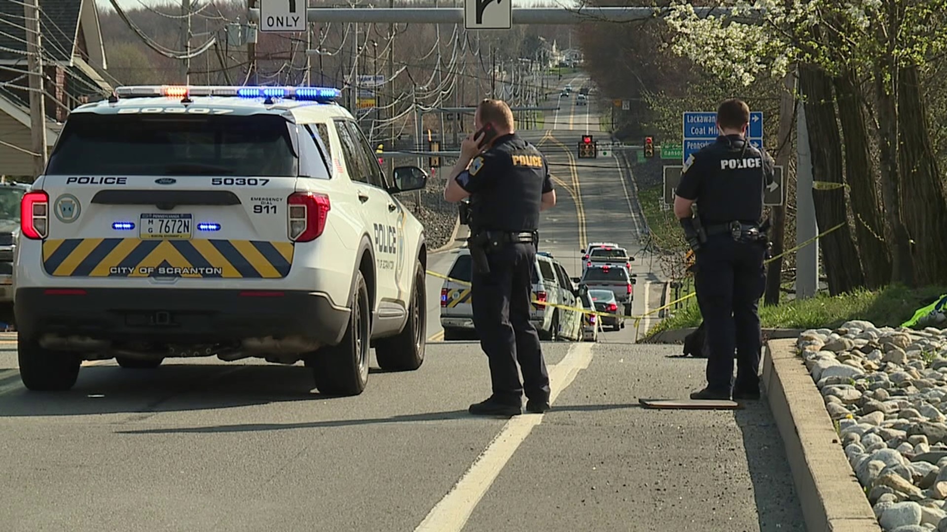 Police responded to South Keyser Avenue and Jamestown Way Circle in Scranton shortly before 4 p.m. Sunday.