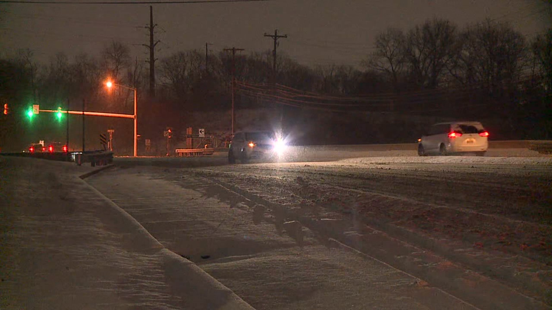 It was a pretty sight as the snow was falling Tuesday morning, but the roads near Hazleton weren't as nice as they looked.