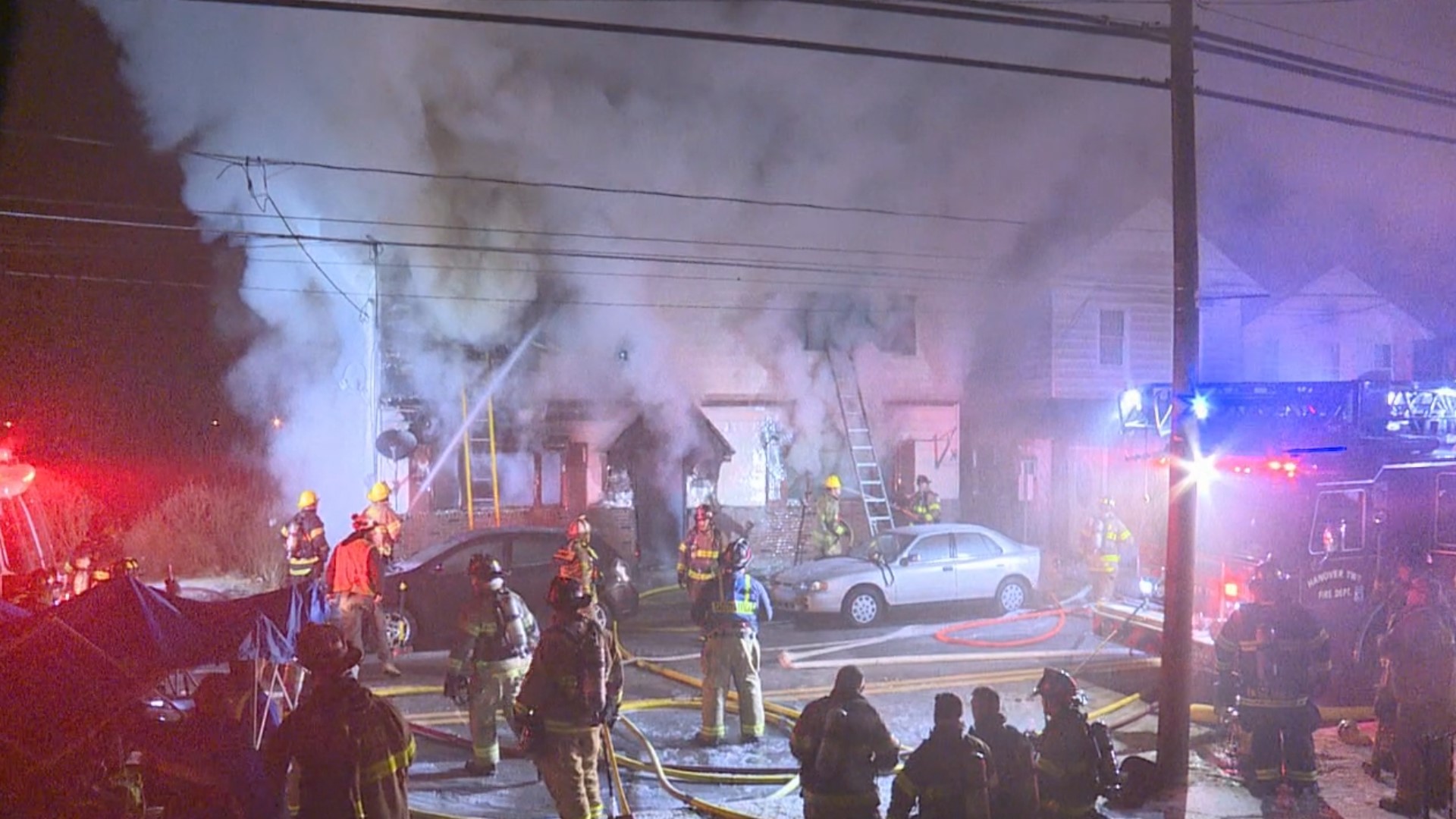 Flames forced people and pets out into the winter weather early Friday morning in Luzerne County.