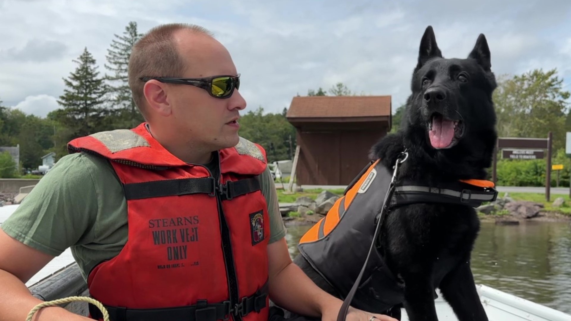 Newswatch 16's Chelsea Strub tags along as area police K-9s and their handlers train on and in the water.