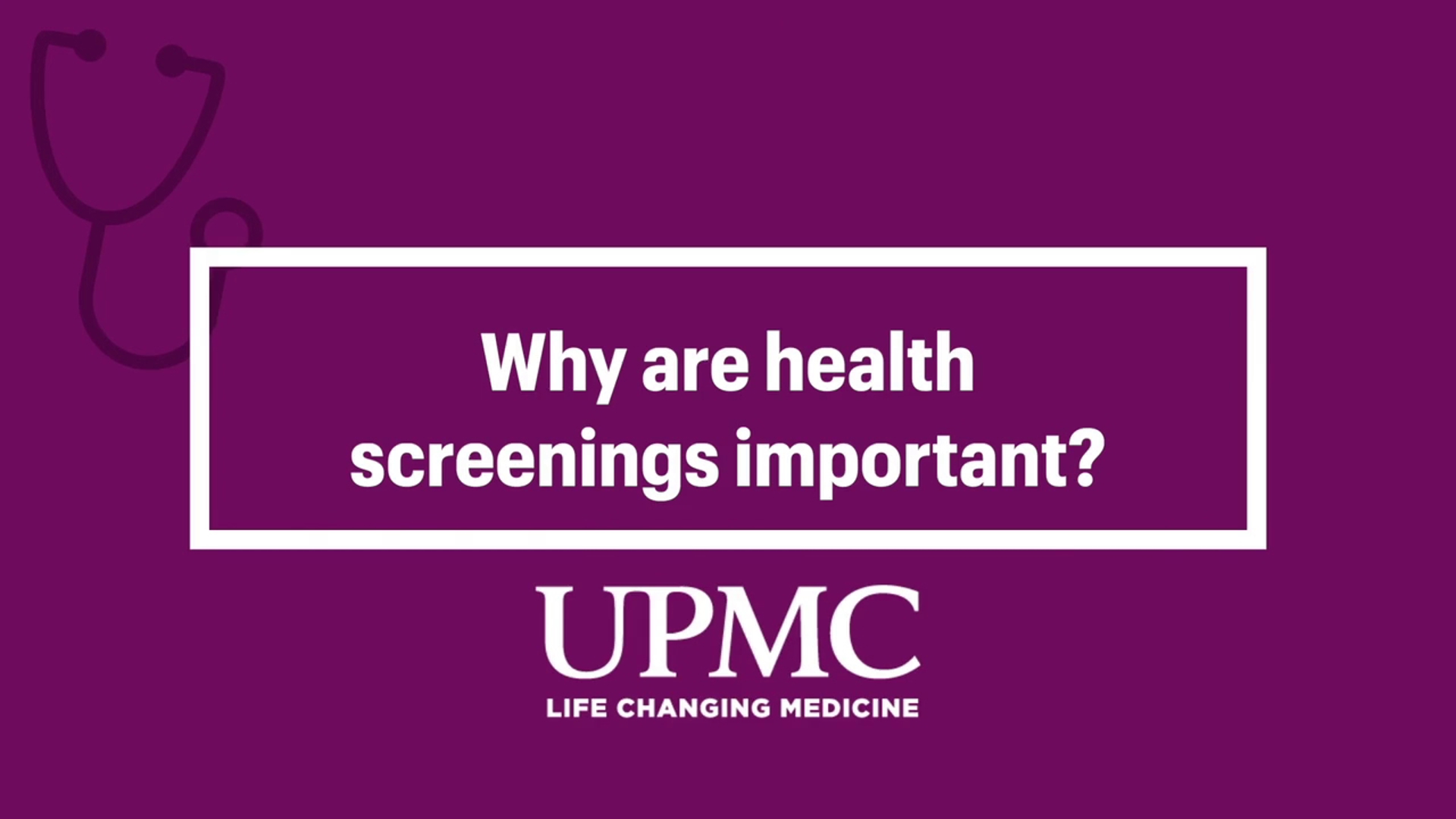 Malachi Price, PA-C Family Medicine at UPMC, discusses the importance of health screenings.