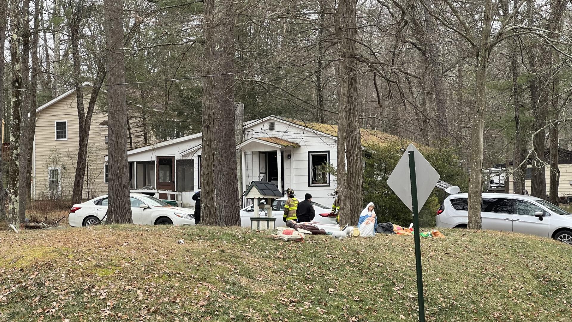 Flames broke out around 11 a.m. Sunday at a home along Doolan Road in Delaware Township near Dingmans Ferry.