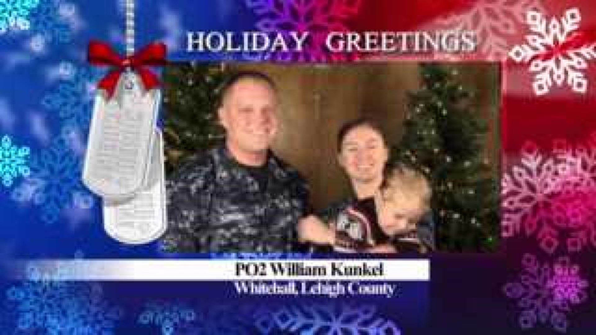 Military Greeting: PO2 William Kunkel